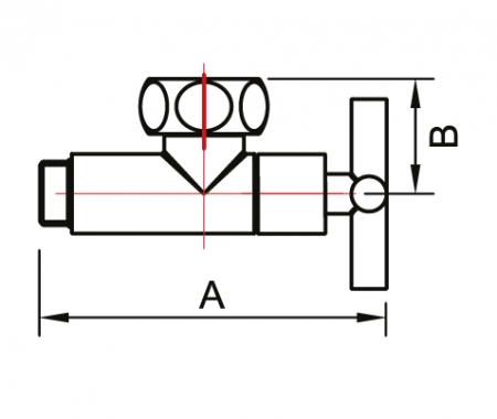 ВЕНТИЛЬ ЗАПОРНЫЙ УГЛОВОЙ КРЕСТ  1" x 1/2"  г/ш SMT8741SCH0410/2C купить оптом по выгодной цене в Москве