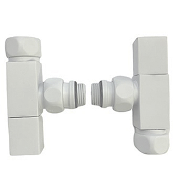 ВЕНТИЛЬ ЗАПОРНЫЙ УГЛОВОЙ КВАДР  3/4" x 1/2"  г/ш  SG 01CH0405/2 белый RAL9016 матовый (НИКА) купить оптом по выгодной цене в Москве