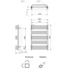 Полотенцесушитель Terma POLA 780/500 RAL9005 черный матовый - фото и схемы подключения