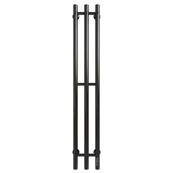 Полотенцесушитель Электрич. с/т GROIS Trio GR-138 190х1200 П3 RAL 9005 R черный матовый - фото и схемы подключения