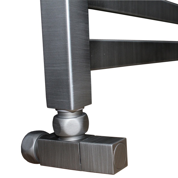 Фото Полотенцесушитель Ника MODERN ЛМ-6 100/50 Matt Antique Silver с вентилями (комплект люкс)(-)