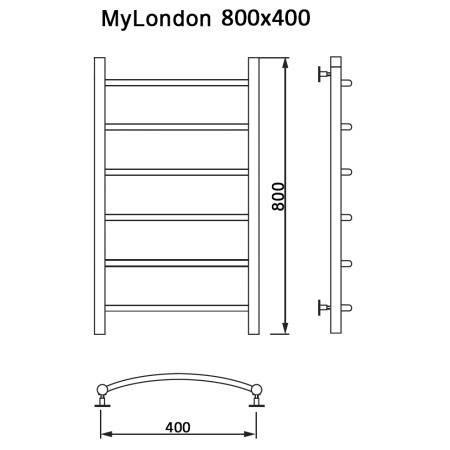 Фото Полотенцесушитель MYFREA My London 80/40
