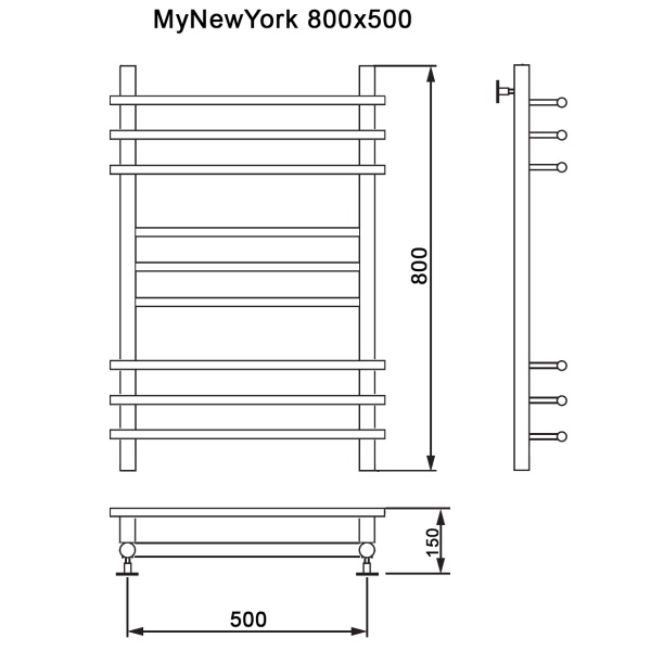Фото Полотенцесушитель MYFREA My New York 80/50