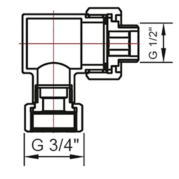 Американка для полотенцесушителя  угл 3/4" х 1/2" г/ш с эксцентр-ми и отраж-ми SMT747SCH040504(Ника) купить оптом по выгодной цене в Москве