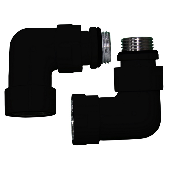 Американка для полотенцесушителя  угл 3/4" x 1/2"  г/ш  761SCH0504ЧМ со сгоном черная мат (LARIS) купить оптом по выгодной цене в Москве