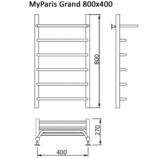 Фото Полотенцесушитель MYFREA My Paris (Grand) 80/40