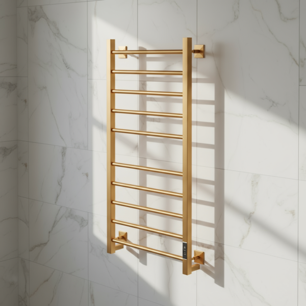 Полотенцесушитель электрический с/т Comfysan Unico-K EC-10 100/50, MAT GOLD RAL - фото и схемы подключения