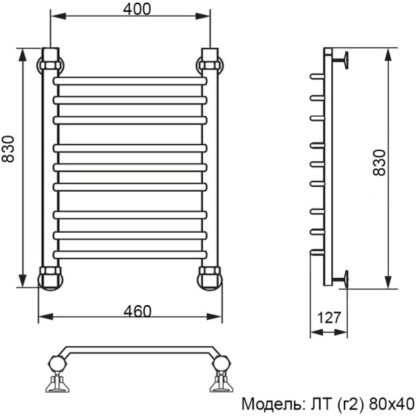 Фото Полотенцесушитель Ника TRAPEZIUM ЛТ (Г2) 80/40