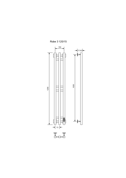 Полотенцесушитель электрический с/т Comfysan Alto-K EC-3 120/15, черный - фото и схемы подключения