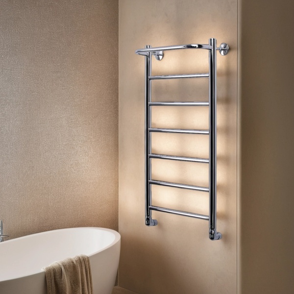 Фото Полотенцесушитель водяной Comfysan Capri W-8 80/40 с полкой, хром