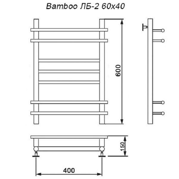 Фото Полотенцесушитель Ника BAMBOO ЛБ-2 60/40*