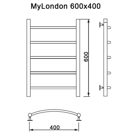 Фото Полотенцесушитель MYFREA My London 60/40