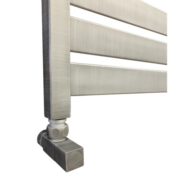 Фото Полотенцесушитель Ника MODERN ЛМ-7 100/50 Matt Antique Silver с вентилями (комплект люкс)(-)