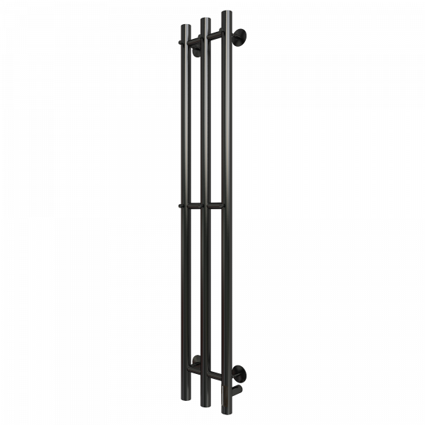 Полотенцесушитель Электрич. с/т GROIS Trio GR-138 190х1200 П3 RAL 9005 R черный матовый - фото и схемы подключения